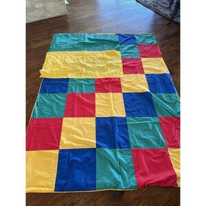 The Company Store Twin Duvet Covers Set Primary Colorblock + Curtains Cotton